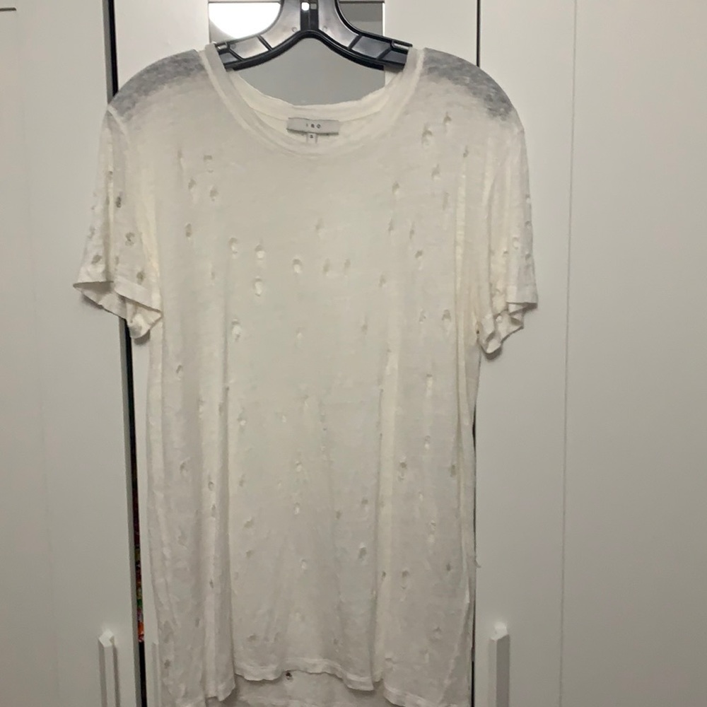 IRO distressed oversized white T